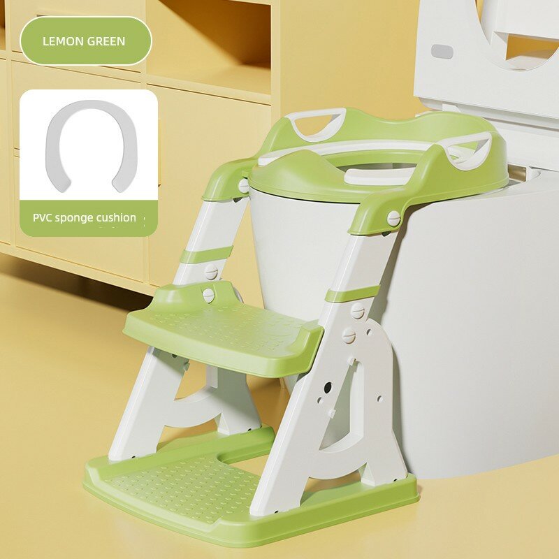 Стандартная детская унитаз-ступенька с ПВХ-подушкой - Лимонно-зеленый