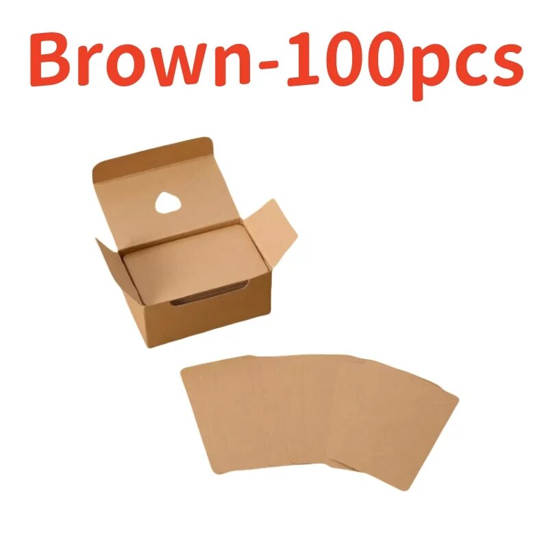 Бланки визитных карточек из крафт-бумаги (100 шт) Коричневый, Brown-100pcs