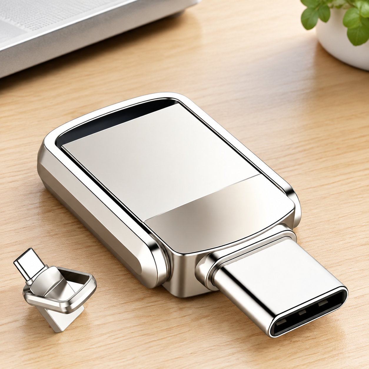 USB-накопитель Type-C 2ТБ, OTG (Цвет товара: серебристый)