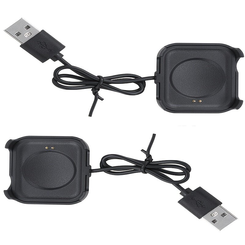 Кабель для зарядки смарт-часов с USB, комплект из 2 шт, черный