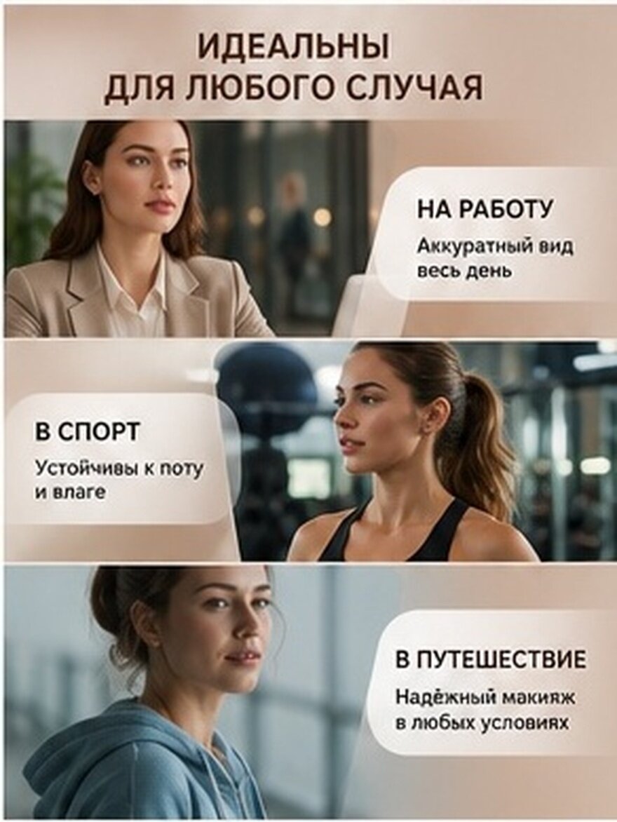 Наклейки Для Бровей 3 Листа Имитация Накладных Бровей Стикер Для Макияжа Бровей 21x15 Cm