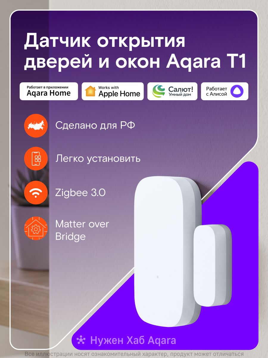 Умный датчик открытия дверей и окон "Aqara" Т1 DW-S03D