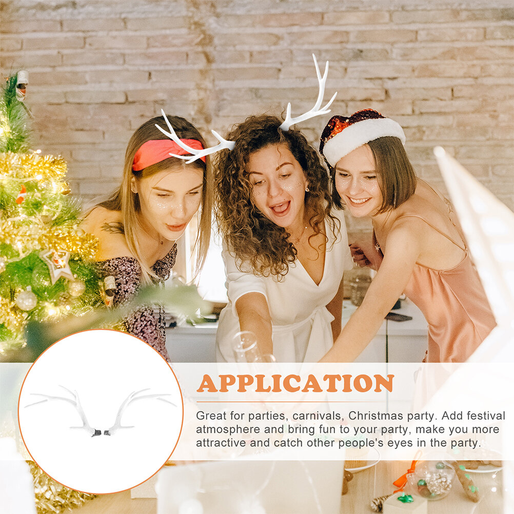 2 ШтукиDIY Antler Xmas Hair Clasp Charms Antler Shape Headdress Making Accessories 17.10X7.00X7.00CM