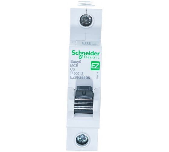 Автоматический выключатель Easy9 EZ9F34106 1П 6А С 4.5кА 230В, Schneider Electric
