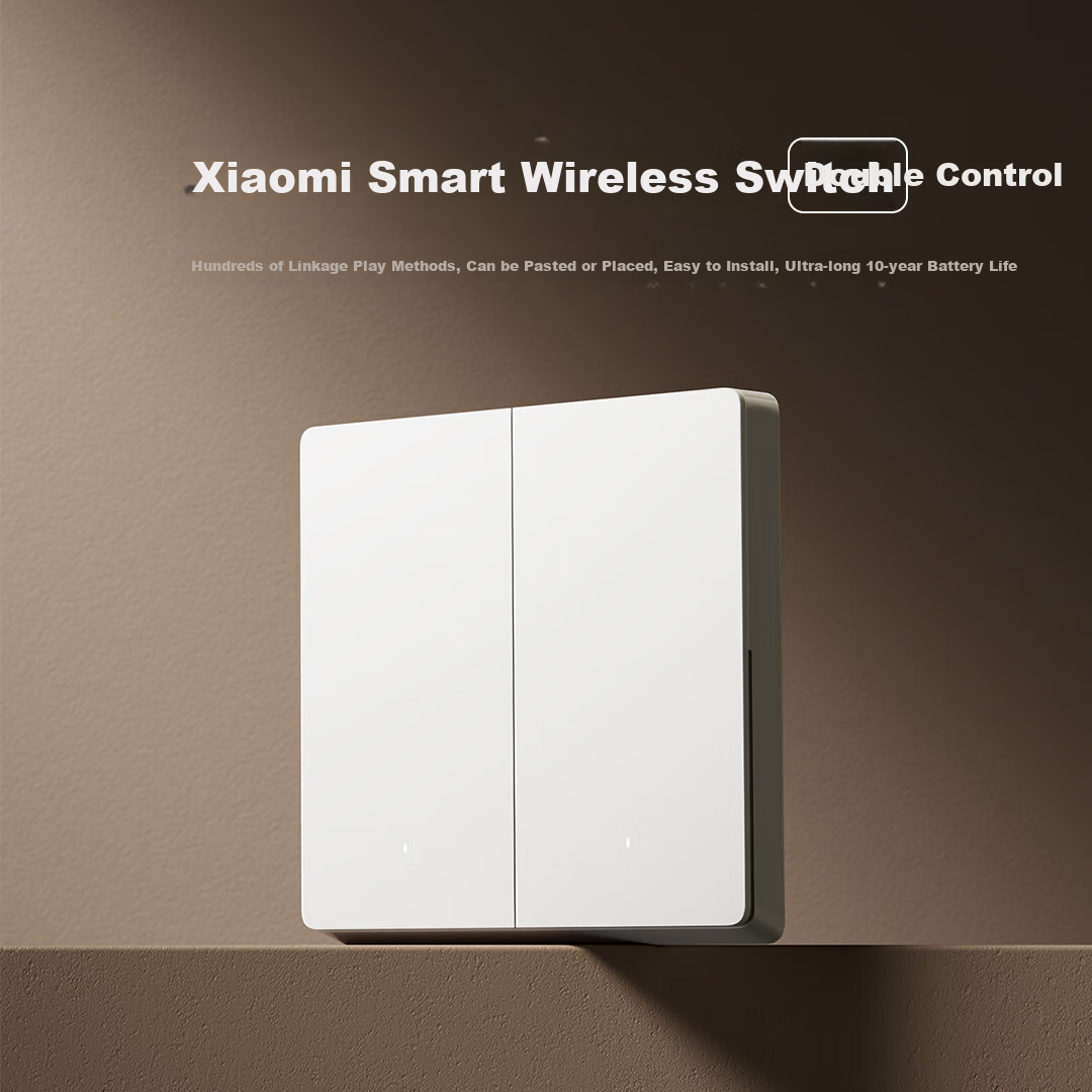 MI Умный беспроводной двойной выключатель Bluetooth без проводов для сценариев Mi Home Цвет：Белый