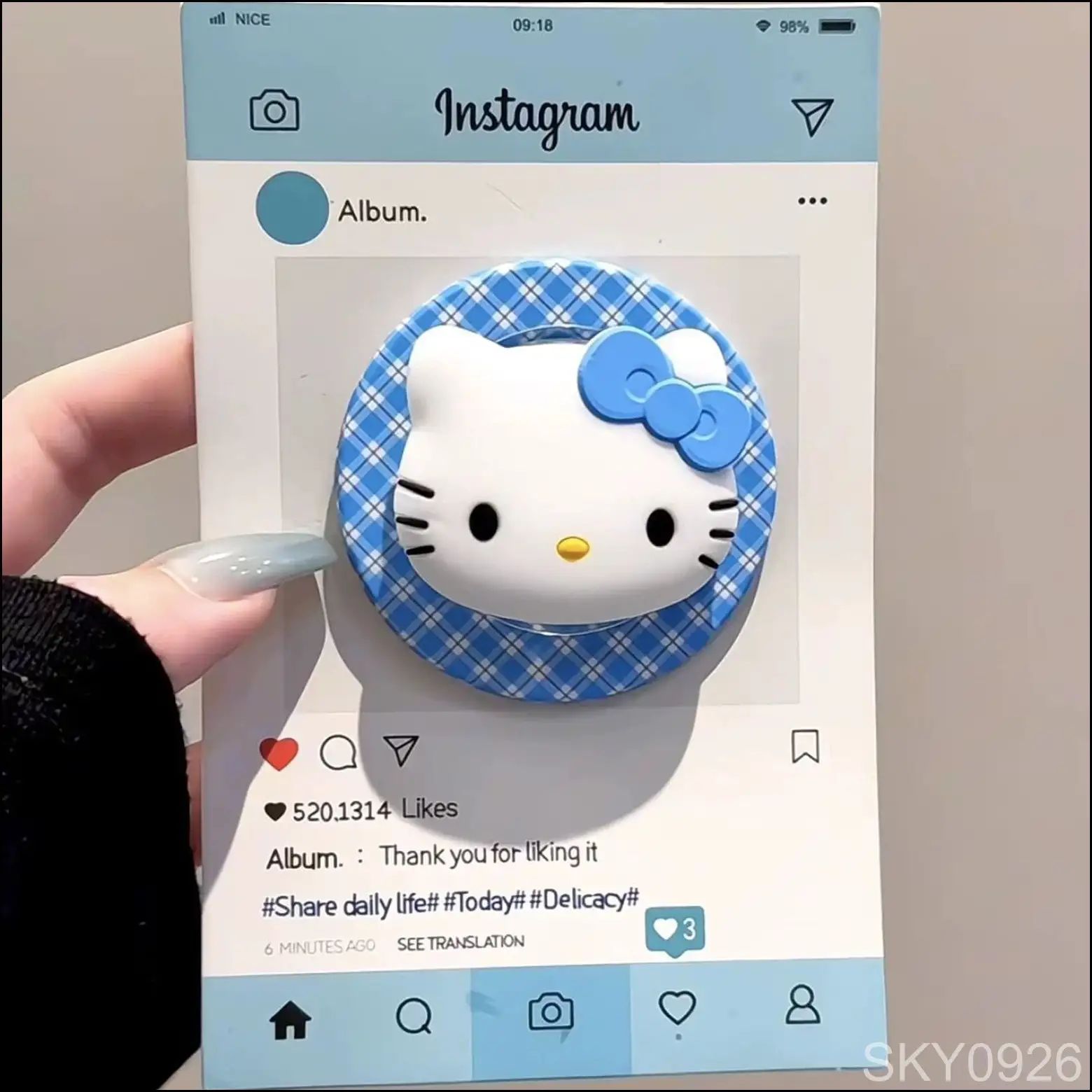 Магнитный держатель для смартфона Hello Kitty, крепление MagSafe