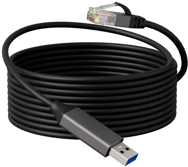 Кабель Buro BU-USB-C-LAN100-2m, USB Type-C (m) (прямой) - RJ-45 (m) (прямой), GOLD , 2м, пакет, черный