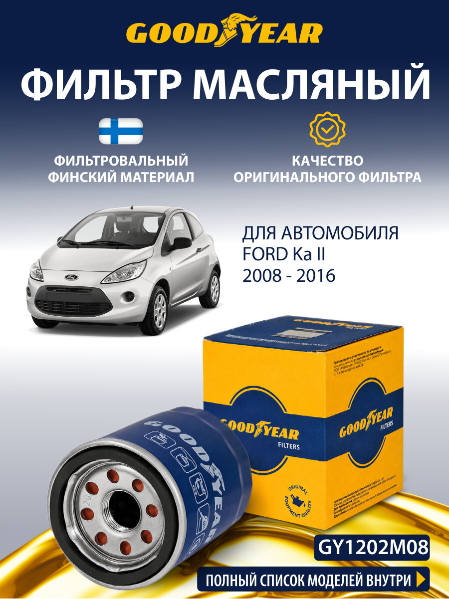Фильтр масляный FORD Ka 2 (Форд Ка 2 1.2) 2008-2016