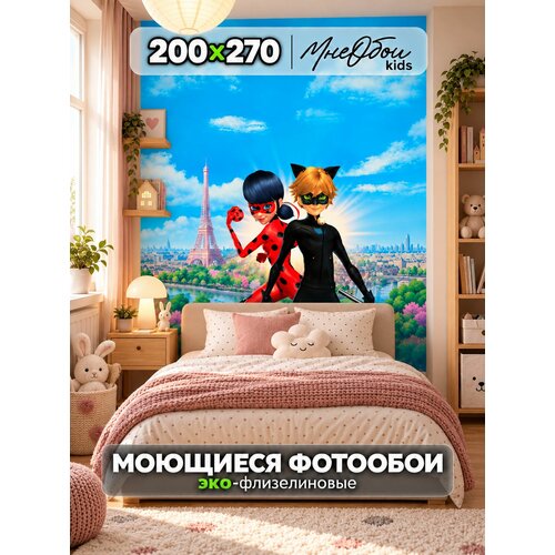 фото Фотообои на стену в детскую 3d 200х270 (шхв) фото обои для мальчика и девочки, леди баг мне обои