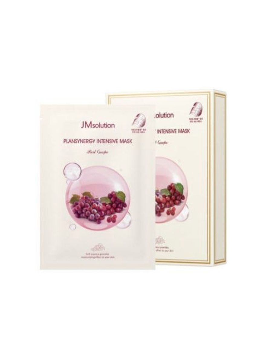 Маска тканевая укрепляющая с красным виноградом JMSOLUTION Plansynergy Intensive Mask Red Grape 30mll*10шт