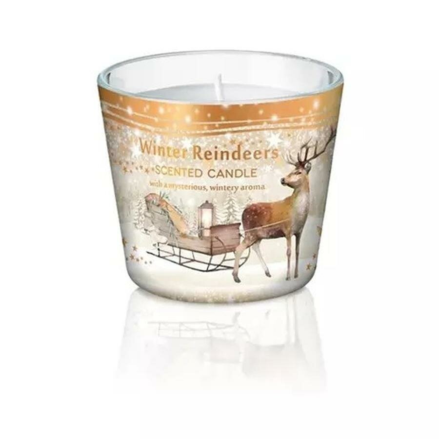 Cвеча ароматизированная в стакане 115 г Bartek Зимние олени/Winter Reindeers
