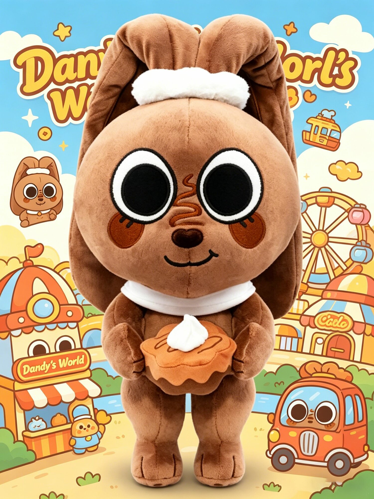 Dandy's World Plush Scraps Cocoa Deluxe Мягкие плюшевые игрушки, подарки на Хэллоуин для мальчиков и девочек 35cm