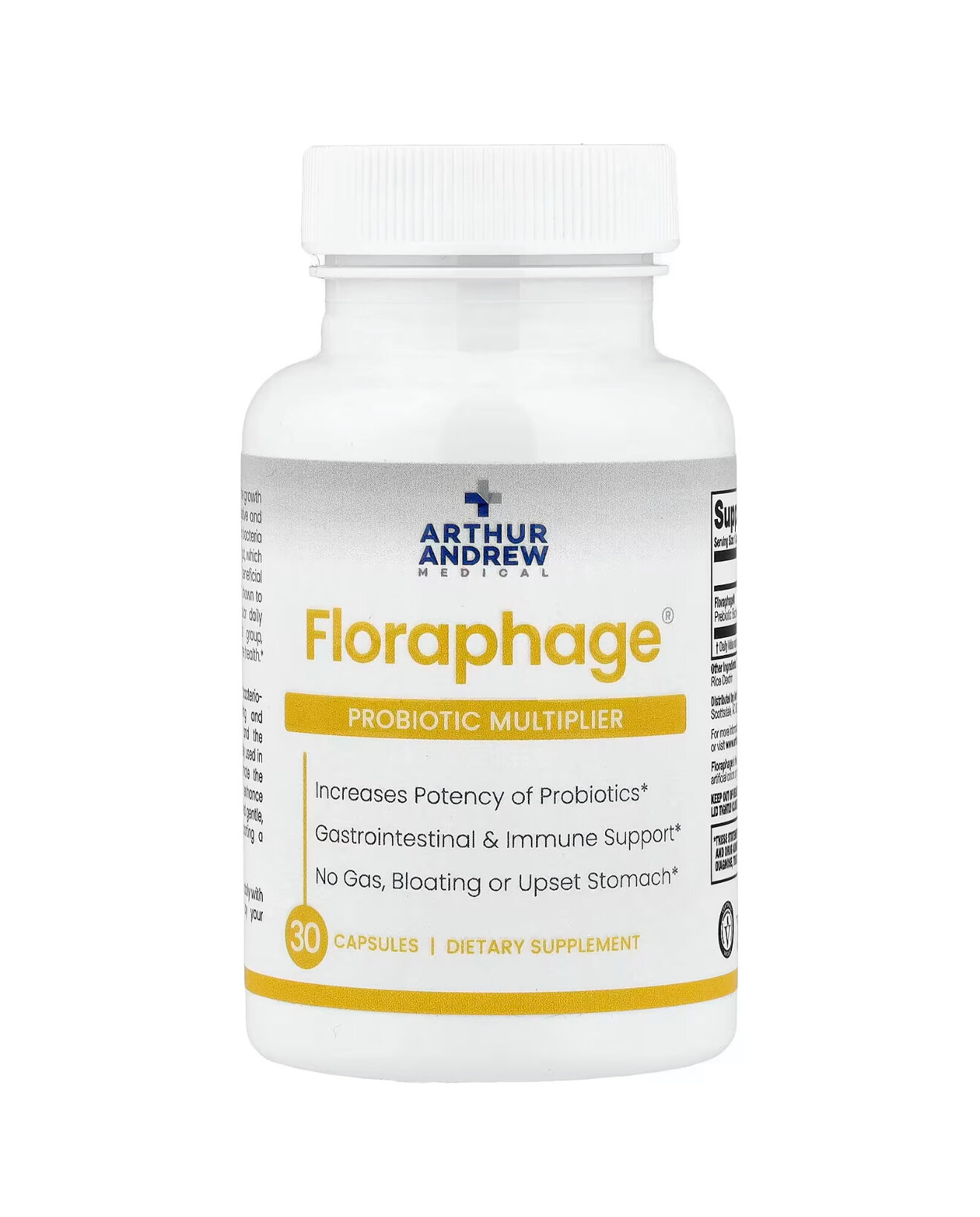 Floraphage, фаговый пробиотик, мультипликатор, Arthur Andrew Medical, 30 капсул