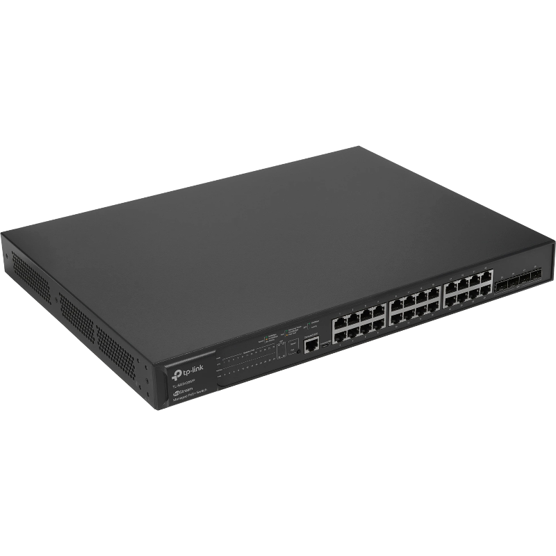 Коммутатор TP-Link JetStream SG3428MP управляемый L2+, 24 порта PoE+ 1 Гбит/с, 4 SFP, 384 Вт SG3428MP