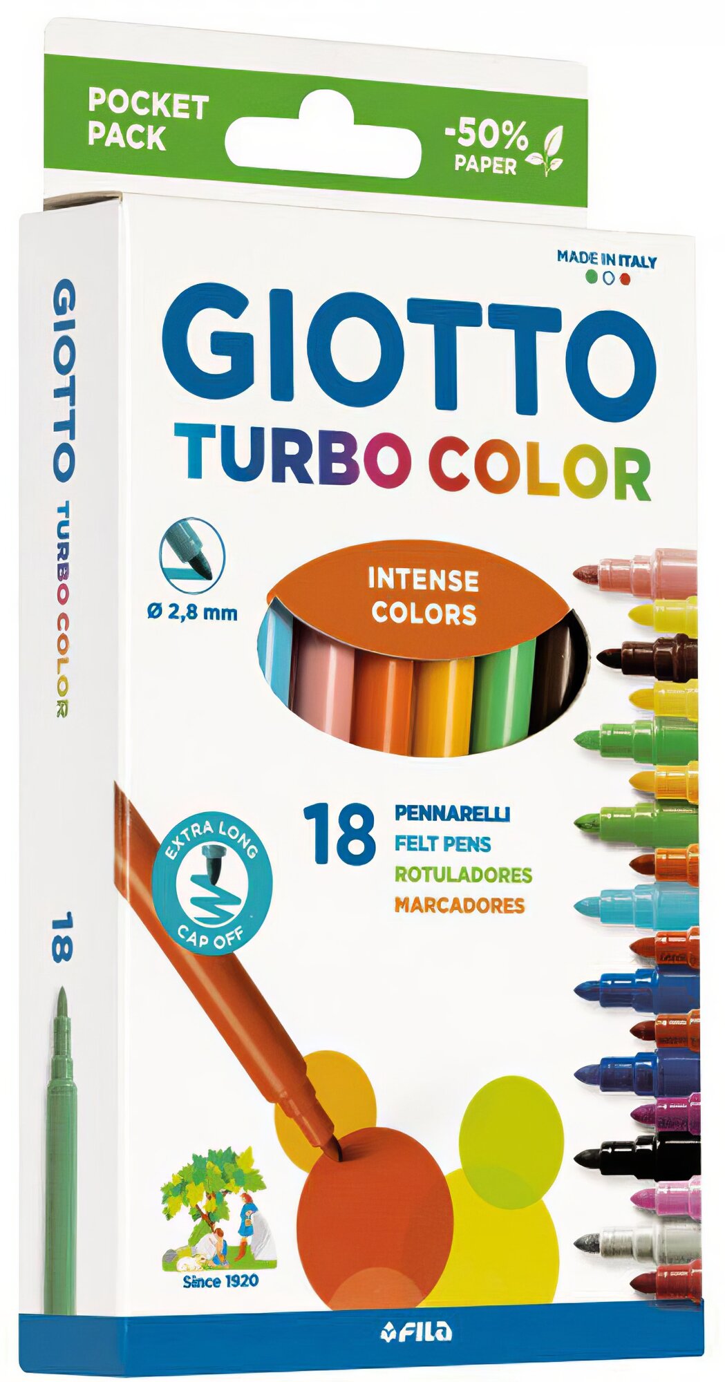 Giotto TURBO COLOR Набор фломастеров 18 цв F73400 (F073400)