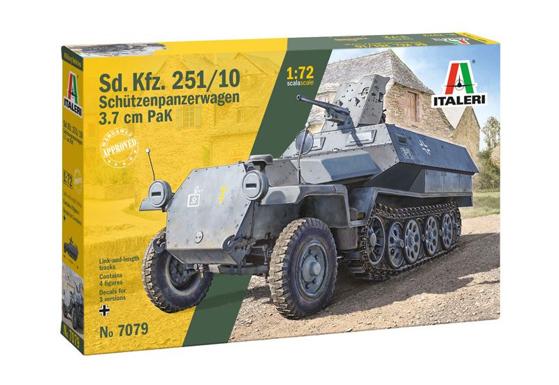 Сборная модель бронетехники самоходная Italeri артиллерийская установка sd.kfz. 251/10 Масштаб 1/72 (8,1 см) Арт.7079ИТ