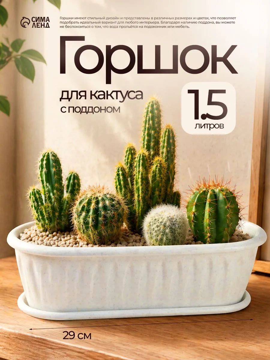 Кашпо для кактусов и суккулентов с поддоном 1,5 л, пластиковый горшок для комнатных растений, прямоугольное кашпо для цветов, цвет мрамор