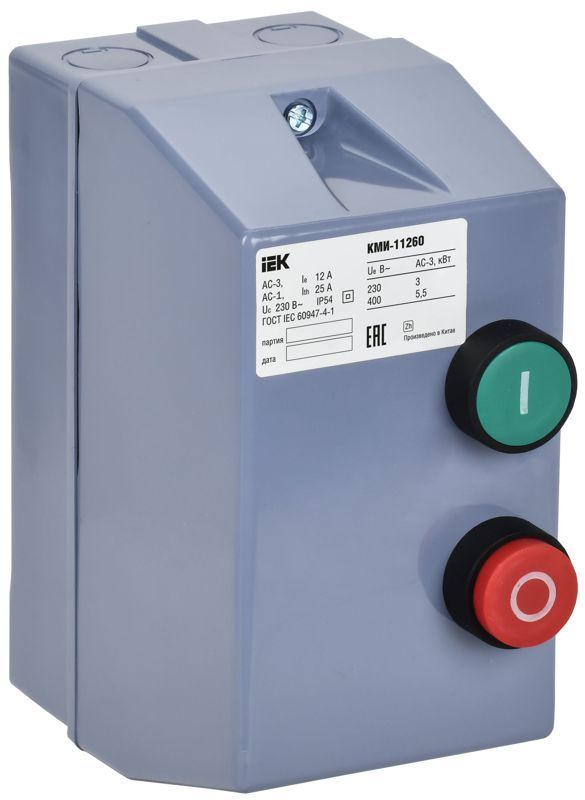 Контактор КМИ-11260 12А 220В/АС3 IP54 KARAT IEK KKM16-012-220-00