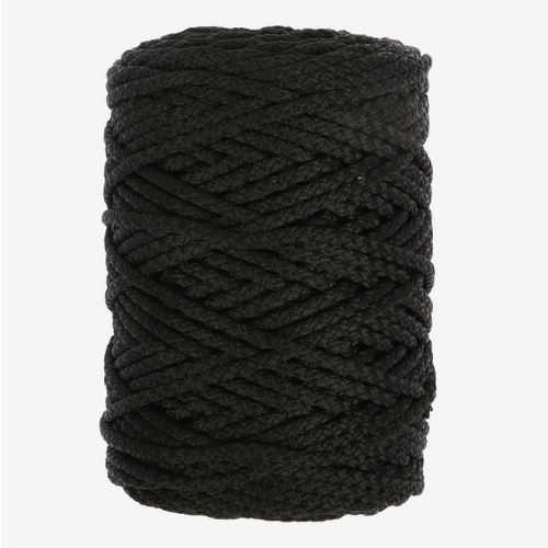 Шнур для вязания с сердечником 100% полиэфир, ширина 5 мм 100м/550гр (170 черный) 2862194