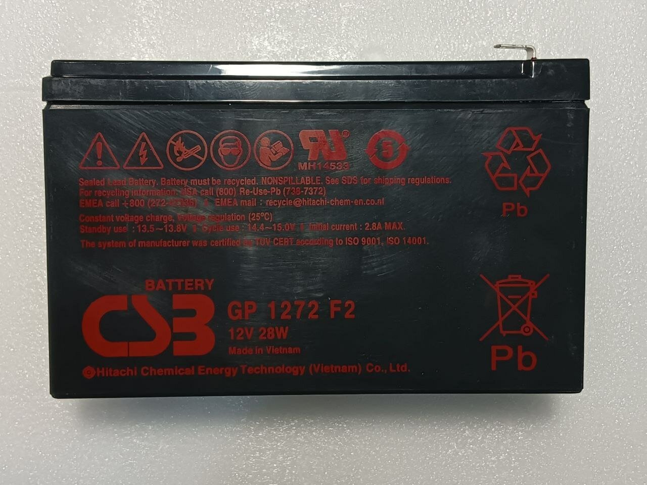 Аккумуляторная батарея CSB GP 1272 F2 12В 7.2 А·ч - фото №12