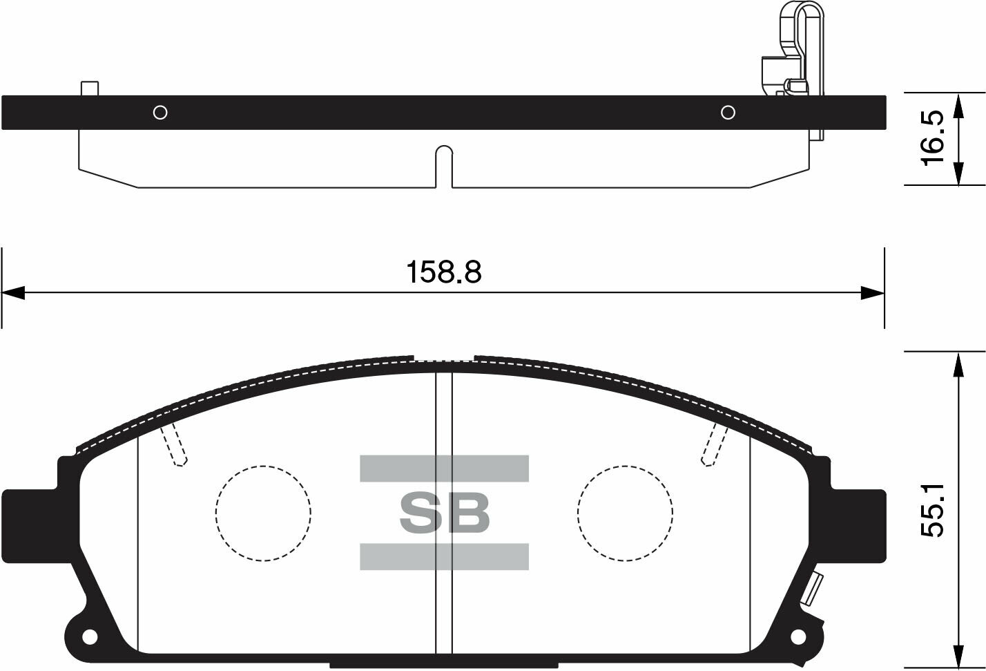 Колодки тормозные передние SP1365 для NISSAN PATHFINDER 1997-04 / X-TRAIL 2001-07