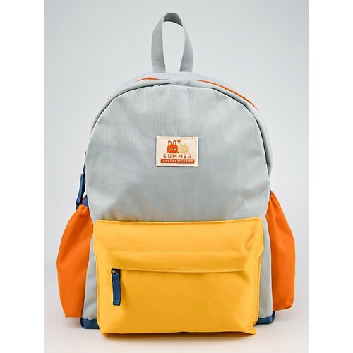 Рюкзак городской LOVEY SUMMER, женский, 37x27x12 см, оранжевый, серый, синий