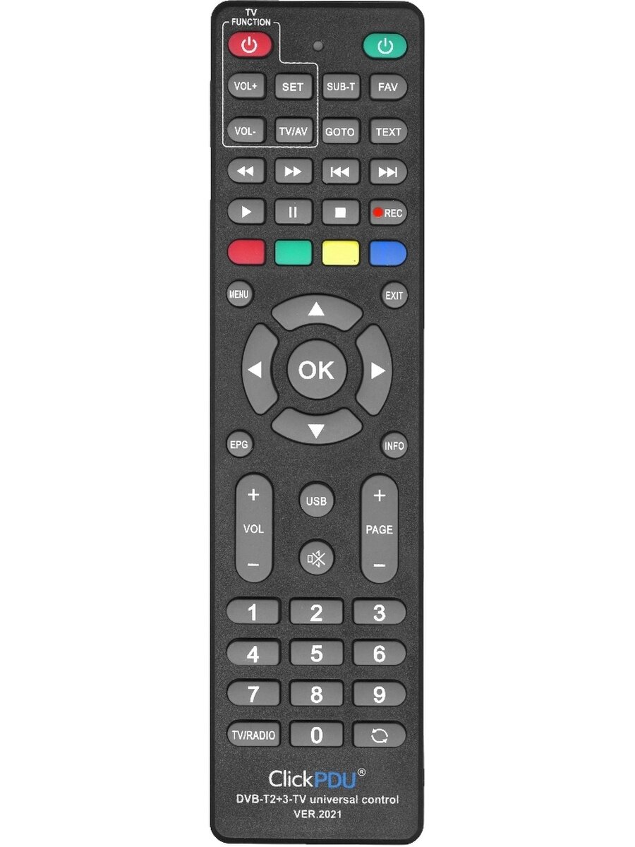 Пульт ClickPdu для приставок DVB-T2+3-TV