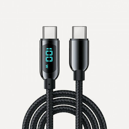 Изображение товара Кабель Ks-is USB-C USB-C PD 100Вт LED (KS-580B-2) 2м черный
