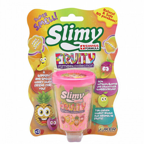 Слайм SLIMY 37324 с фруктовым запахом, клубника, 80 г.