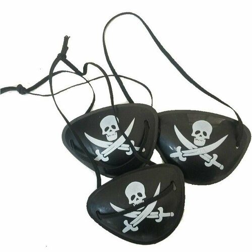 фото Пиратская повязка на глаз, комплект 3 штуки маскапати