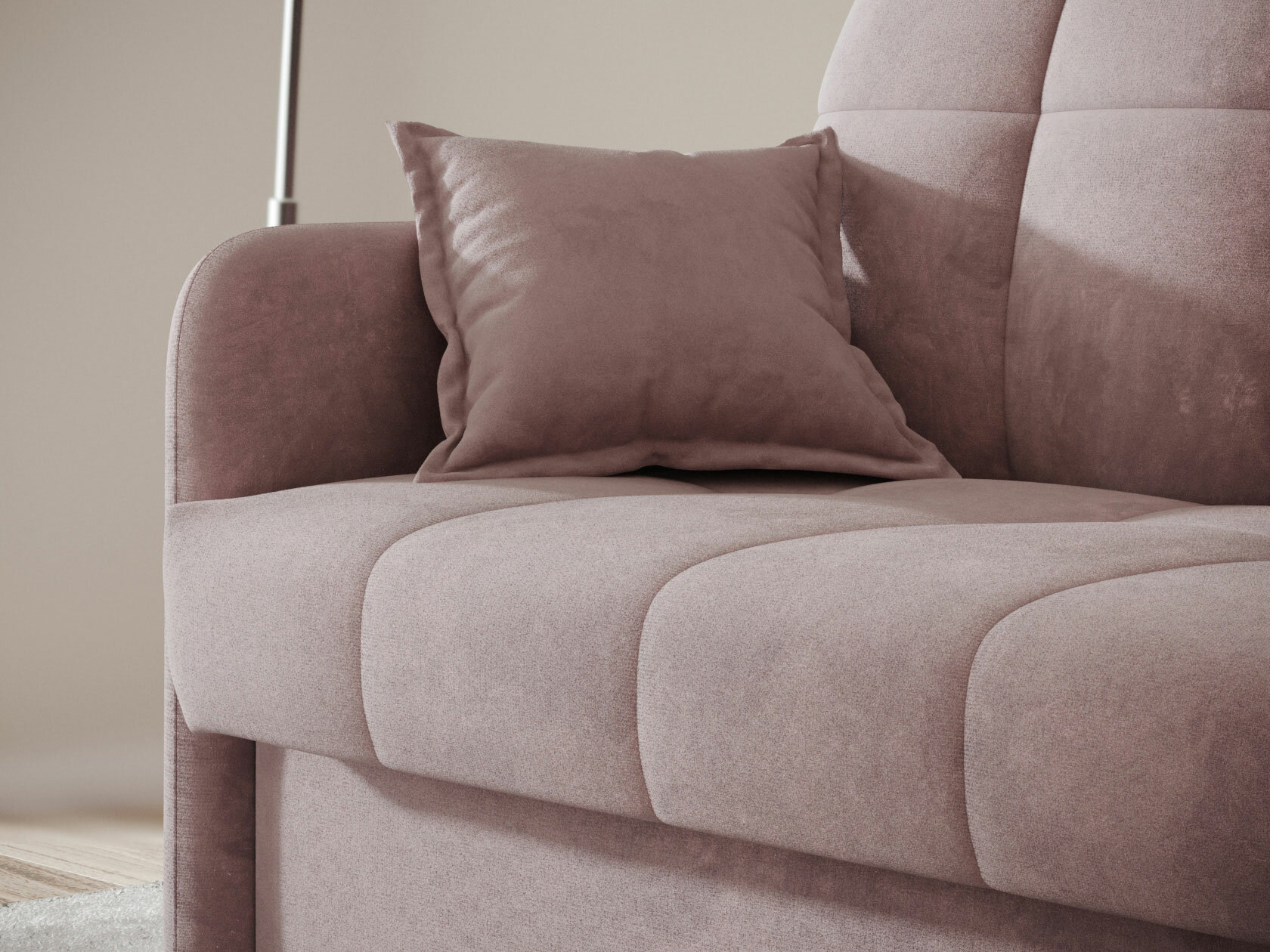 Прямой диван Первый Мебельный Гибсон Лаванда, велюр 160 см Без ящика - фотография № 8