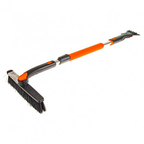 Щетка для очистки снега Автостоп телескопическая поворотная со скребком и мягкой ручкой 97-125см