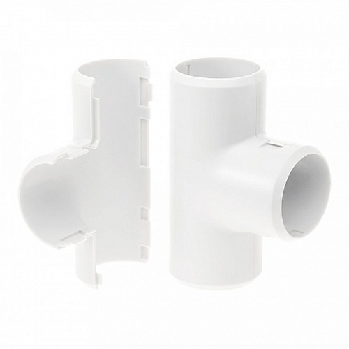 Тройник разборный белый д20мм | код PR.07320б | Промрукав ( упак.10шт.)