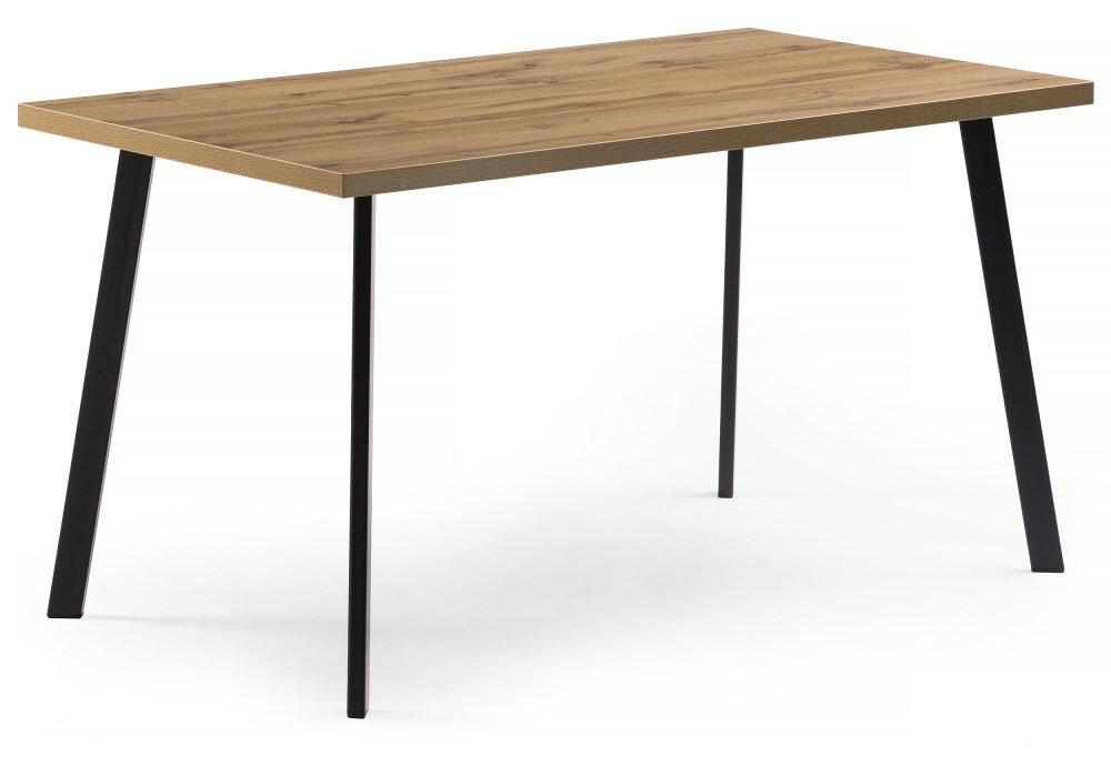 Стол деревянный Notta Стол Тринити Лофт 140x80x75 25 мм дуб вотан / черный матовый