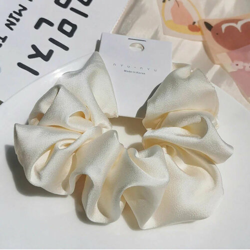 Резинка для волос, искусственный шелк, цвет шампанское, женская, 11см