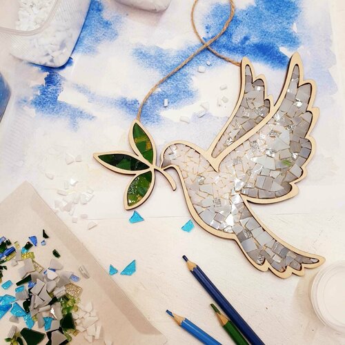 Набор для творчества из стеклянной мозаики Голубь. Алтай витраж