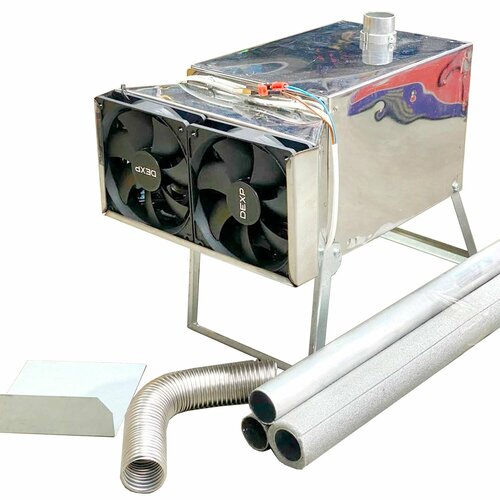 Теплообменник для палатки 2,5 кВт + 3 Трубы с коленом на два вентилятора