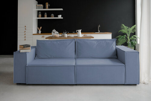 Изображение товара Диван-кровать Марони, 250x90x78, синий, еврокнижка, из двух модулей