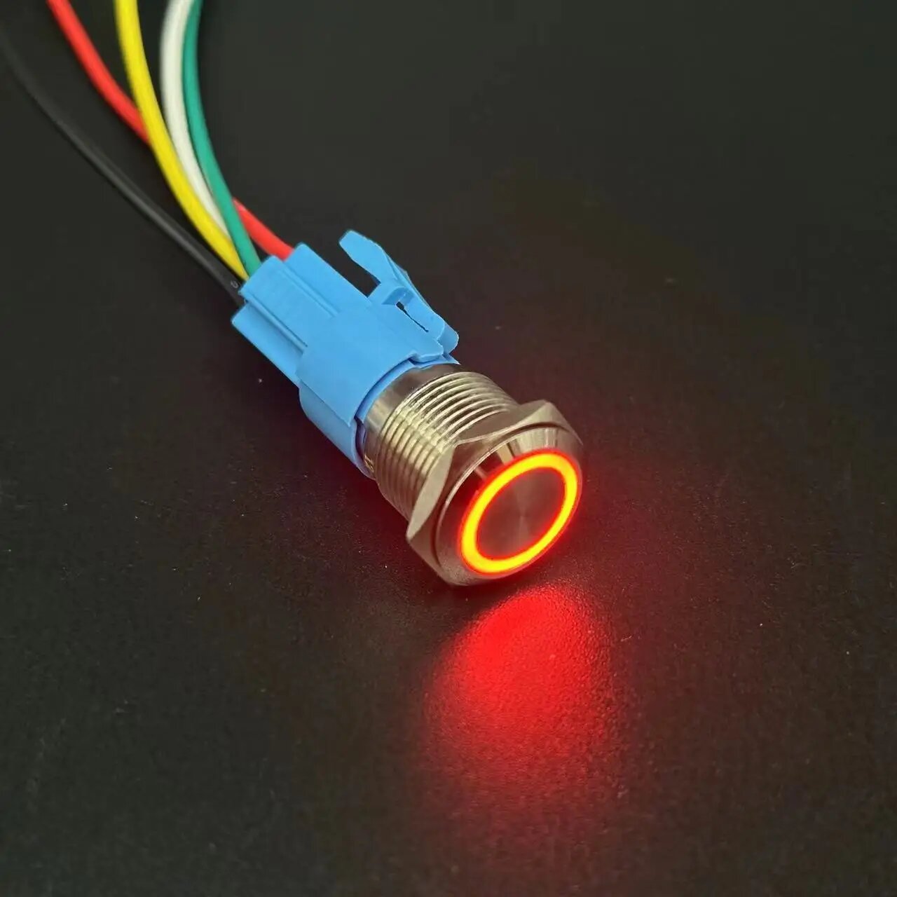 Водонепроницаемый металлический кнопочный переключатель  Red 19MM 9-30V(12V24V) + ответная часть