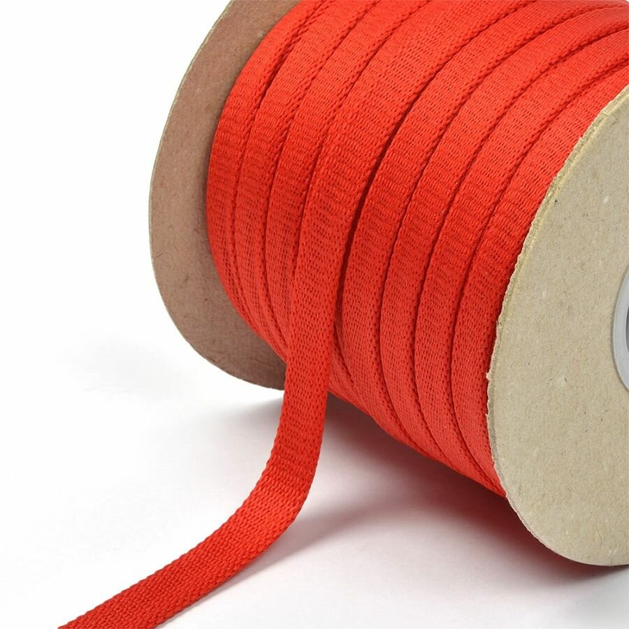 Шнур Лента Могилев плоский полиэфир 12-15 мм красный 50 м