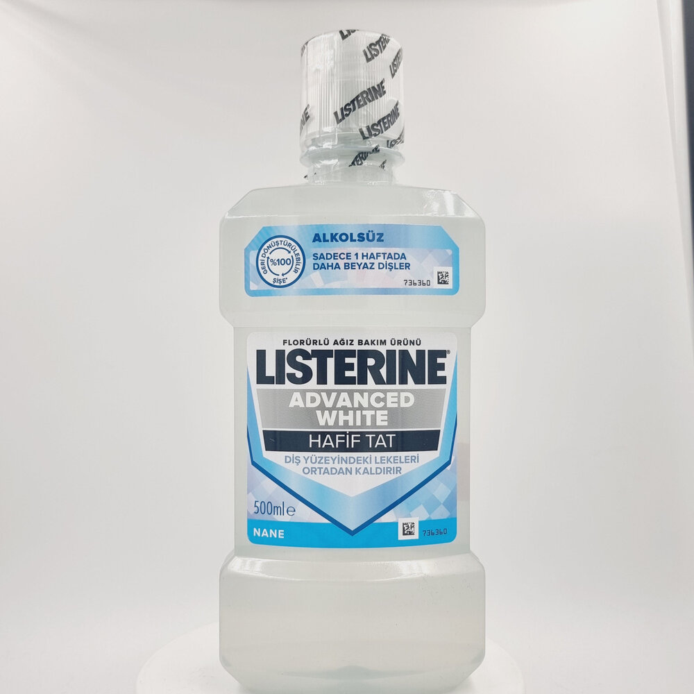 Изображение Ополаскиватель для рта Listerine Advanced White Mild, антибактериальный, отбеливающий, 500мл