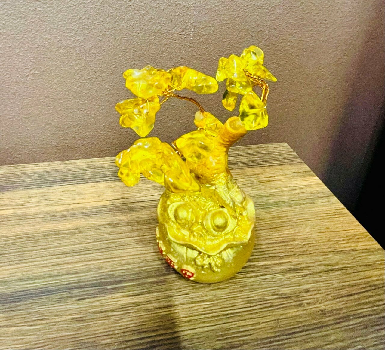 Сувенир интерьерный "Денежное дерево", цвет желтый/золотистый