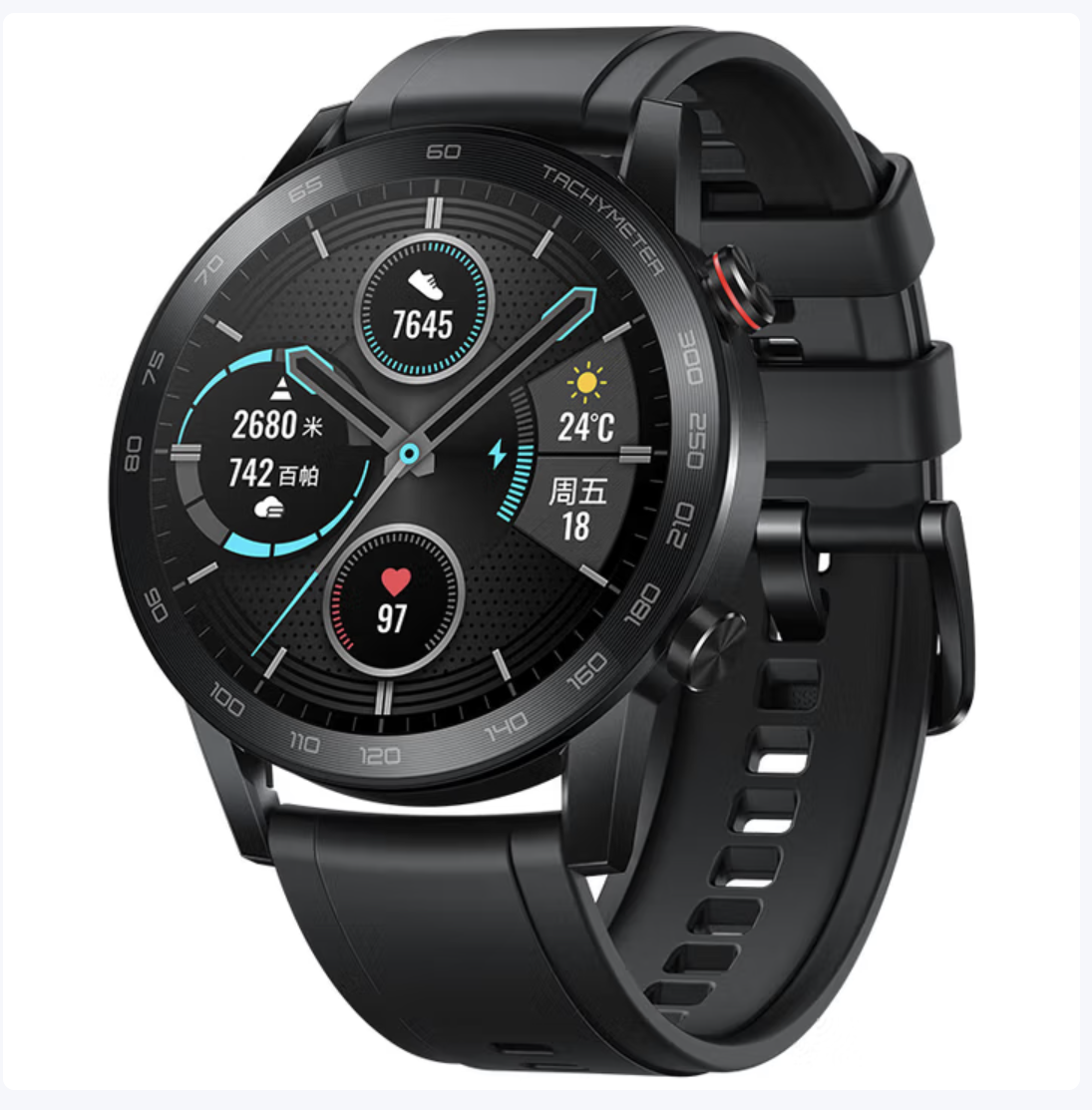 Умные часы HONOR MagicWatch 2 46 мм, Вызов по Bluetooth, проверка уровня кислорода в крови сердца черный