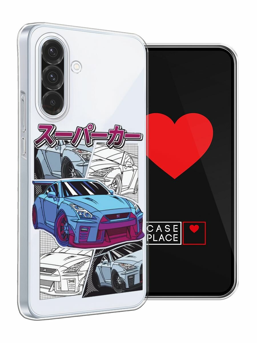 Чехол на Samsung Galaxy A36 5G / Самсунг A36 5G с принтом "JDM коллаж", прозрачный — фото 1