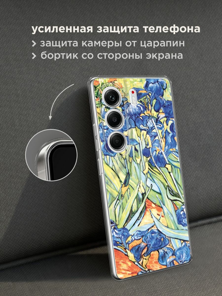 Чехол на Tecno Camon 40 Pro 5G / Текно Камон 40 Про 5G с принтом "Ирисы Ван Гог" — фото 1