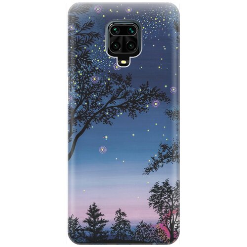 фото Силиконовый чехол на xiaomi redmi note 9s / note 9 pro / сяоми редми ноут 9 эс / ноут 9 про с принтом "деревья и звезды" gosso