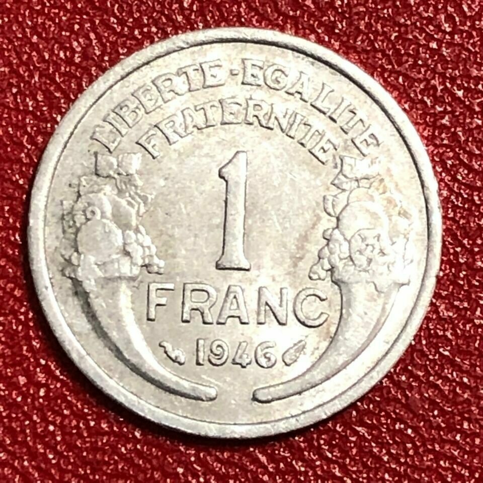 Монета Франция 1 Франк 1946 год #4-1
