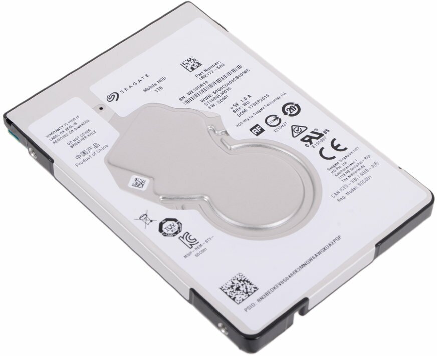 Жесткий диск для ультрабука 2,5" Seagate Mobile HDD объем 1 Tb Slim 5400rpm 128Mb SATA3 (Б/У)