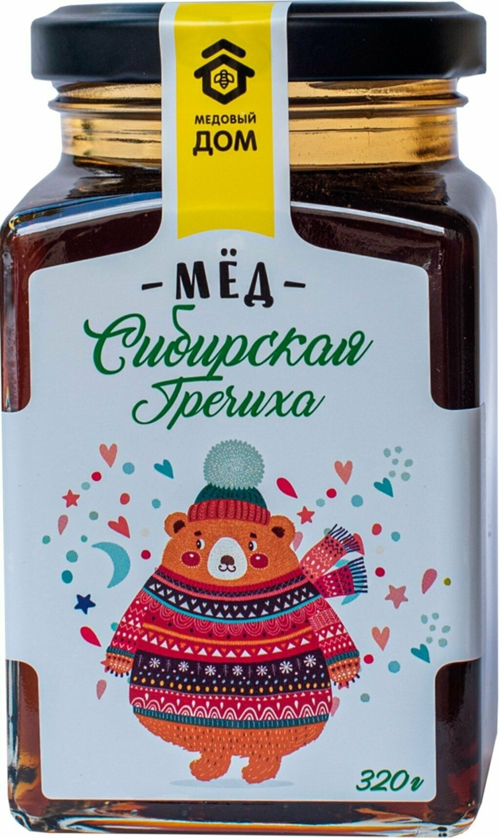 Мед цветочный медовый ДОМ Сибирская гречиха, натуральный, 320 г - 3 шт.