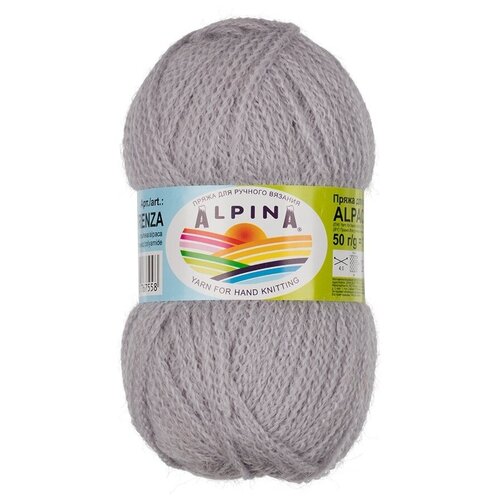 фото Набор пряжи alpina alpaca trenza, 90% альпака, 10% полиамид, 4*50 г, 150 м+-8 м, №04, светло-серый